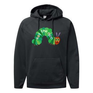 Hungry Caterpillar Eat The Rich Caterpillar Fruit Feminist Performance Fleece Hoodie