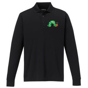 Hungry Caterpillar Eat The Rich Caterpillar Fruit Feminist Performance Long Sleeve Polo