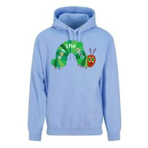 Hungry Caterpillar Eat The Rich Caterpillar Fruit Feminist Unisex Surf Hoodie