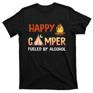 Happy Camper Fueled By Alcohol Funny Drinking Party Camping T-Shirt