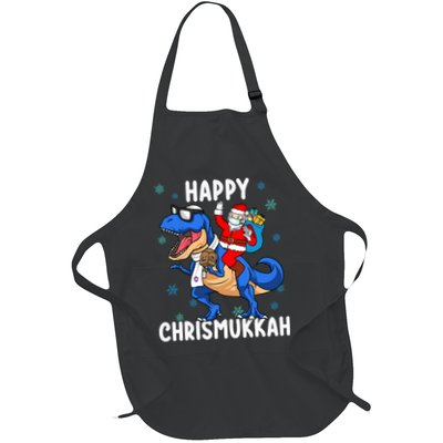 Happy Chrismukkah Funny Hanukkah Christmas Jewish Xmas Santa Dinosaur Apron