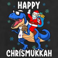 Happy Chrismukkah Funny Hanukkah Christmas Jewish Xmas Santa Dinosaur Adult Drive Performance Visor