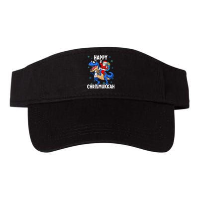 Happy Chrismukkah Funny Hanukkah Christmas Jewish Xmas Santa Dinosaur Visor