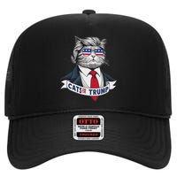 Hilarious Cats For Trump High Crown Mesh Back Trucker Hat