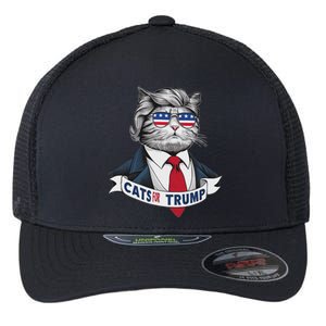 Hilarious Cats For Trump Flexfit Unipanel Trucker Cap