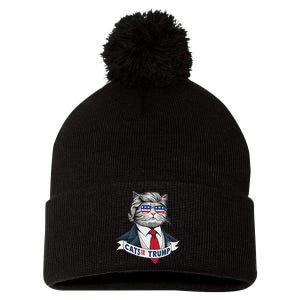 Hilarious Cats For Trump Pom Pom 12in Knit Beanie