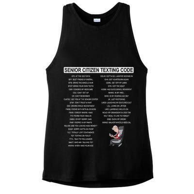 Humorousz Company Funny Senior Texting Code , Senior Texting , Ladies PosiCharge Tri-Blend Wicking Tank
