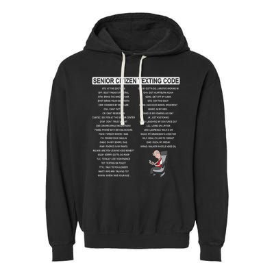 Humorousz Company Funny Senior Texting Code , Senior Texting , Garment-Dyed Fleece Hoodie