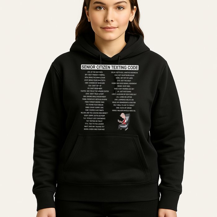 Humorousz Company Funny Senior Texting Code , Senior Texting , Hoodie