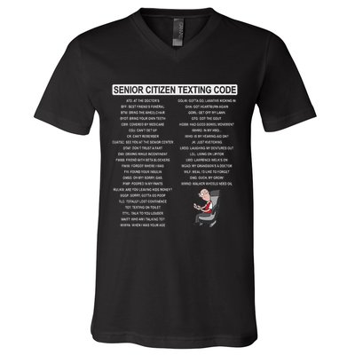 Humorousz Company Funny Senior Texting Code , Senior Texting , V-Neck T-Shirt