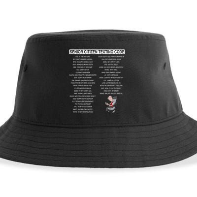Humorousz Company Funny Senior Texting Code , Senior Texting , Sustainable Bucket Hat