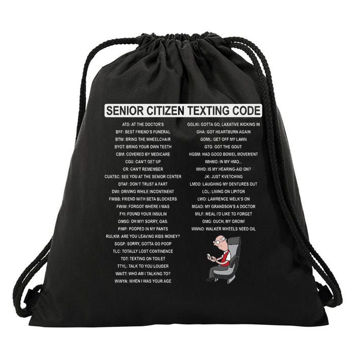 Humorousz Company Funny Senior Texting Code , Senior Texting , Drawstring Bag