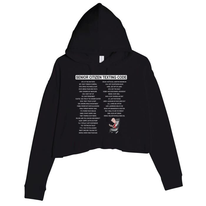 Humorousz Company Funny Senior Texting Code , Senior Texting , Crop Fleece Hoodie