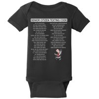 Humorousz Company Funny Senior Texting Code , Senior Texting , Baby Bodysuit