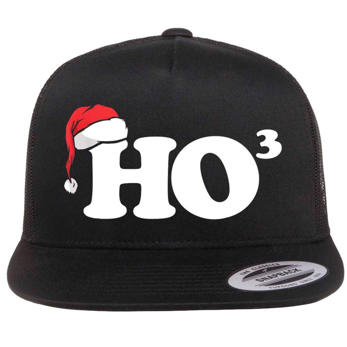 Ho Cubbed Funny Ho To The Power Three Ho Ho Ho Christmas TShirt Flatbill Hat