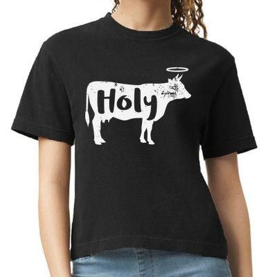 Holy Cow Funny Dairy Farmer Midwest Pride Comfort Colors Boxy T-Shirt