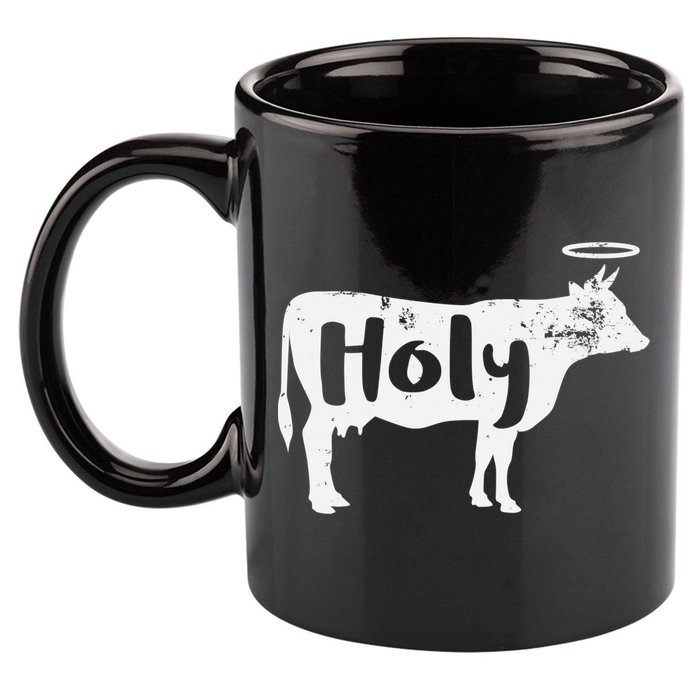 Holy Cow Funny Dairy Farmer Midwest Pride 11oz C Handle Ceramic Mug