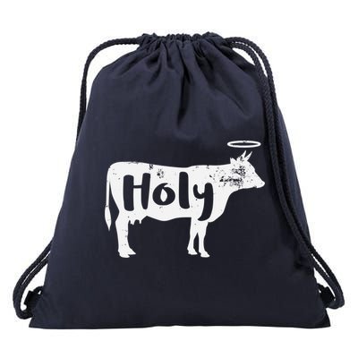 Holy Cow Funny Dairy Farmer Midwest Pride Drawstring Bag