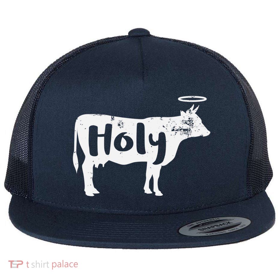 Holy Cow Funny Dairy Farmer Midwest Pride Flatbill Hat