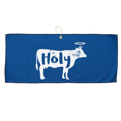 Holy Cow Funny Dairy Farmer Midwest Pride Large Microfiber Waffle Golf Towel