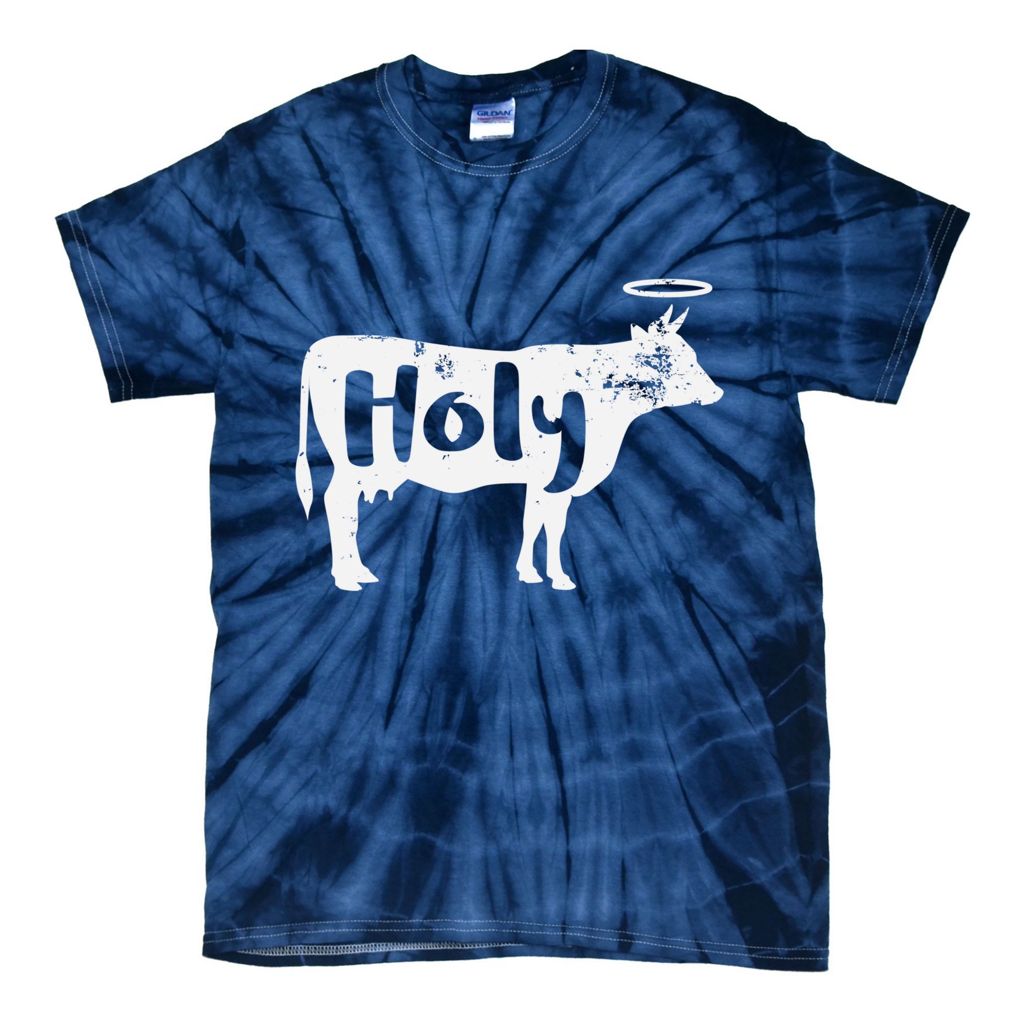 Holy Cow Funny Dairy Farmer Midwest Pride Tie-Dye T-Shirt