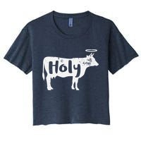 Holy Cow Funny Dairy Farmer Midwest Pride Women's Crop Top Tee