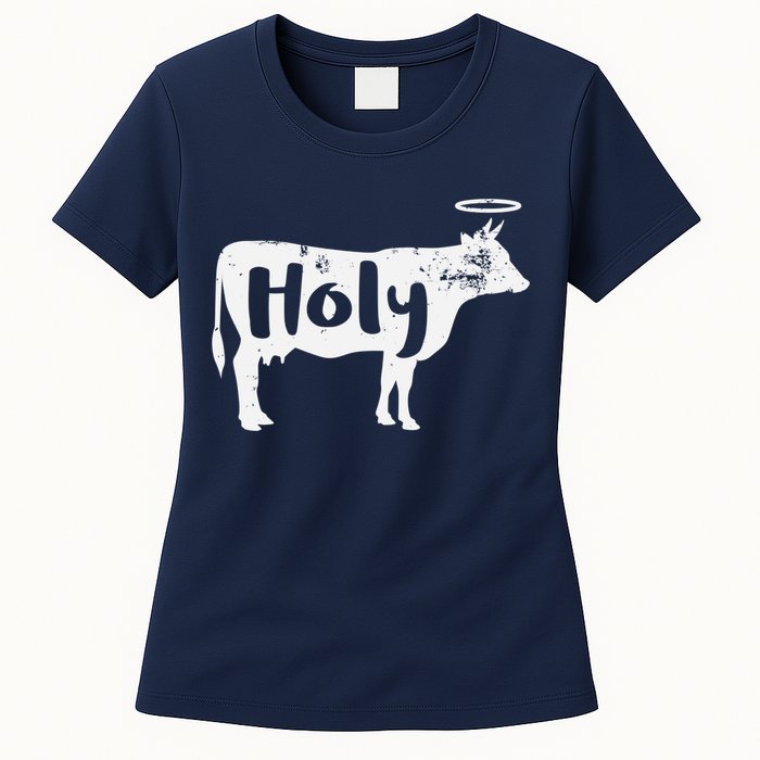 Holy Cow Funny Dairy Farmer Midwest Pride Womens T-Shirt