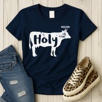 Holy Cow Funny Dairy Farmer Midwest Pride Womens T-Shirt
