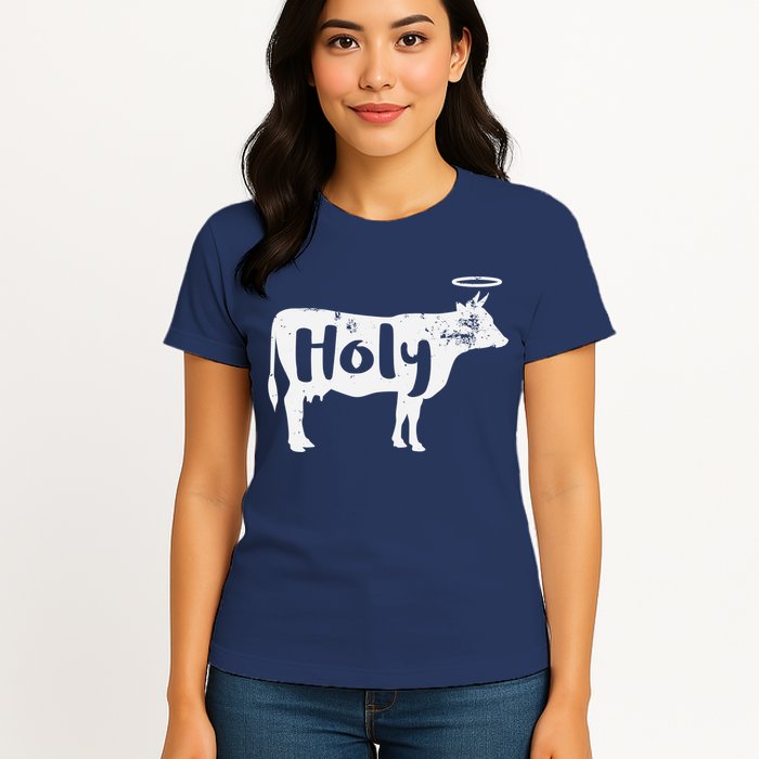 Holy Cow Funny Dairy Farmer Midwest Pride Womens T-Shirt