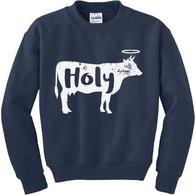 Holy Cow Funny Dairy Farmer Midwest Pride Kids Sweatshirt