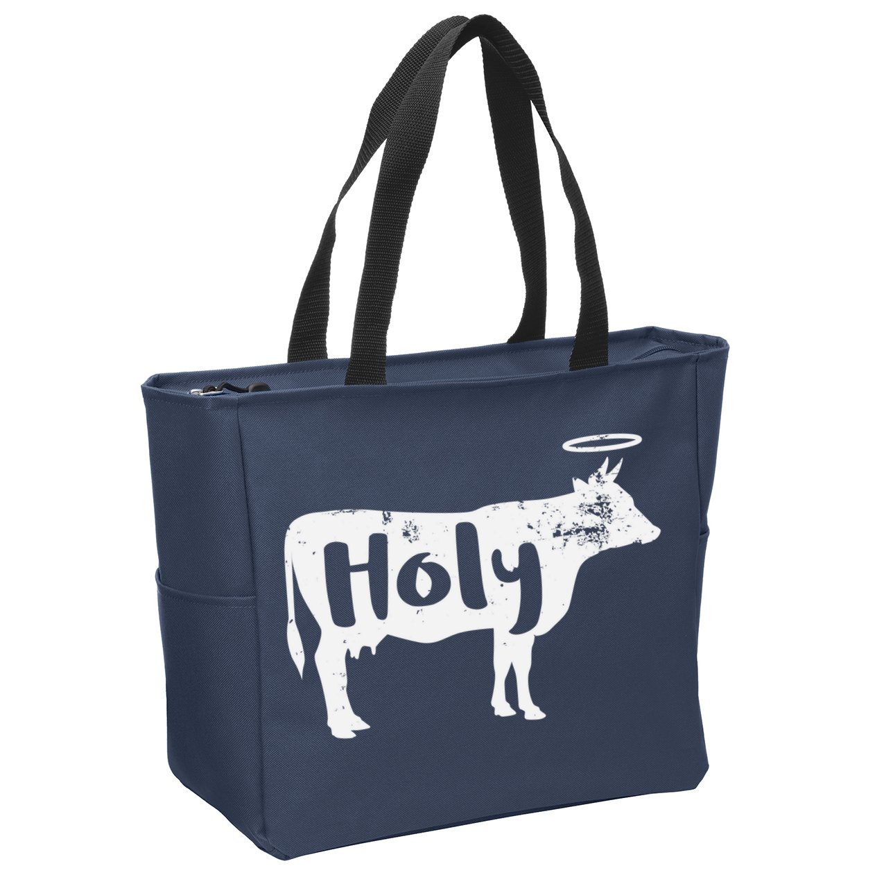 Holy Cow Funny Dairy Farmer Midwest Pride Zip Tote Bag