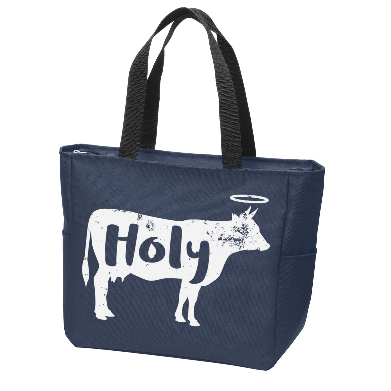 Holy Cow Funny Dairy Farmer Midwest Pride Zip Tote Bag