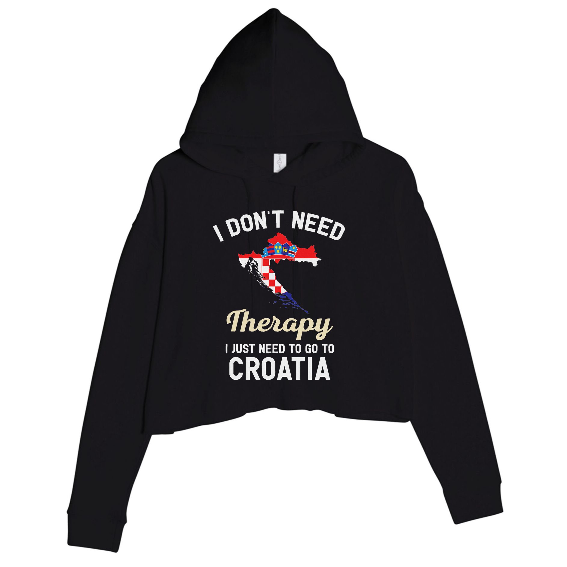 Hrvatska Croatian Flag Croatia Croats Gift Crop Fleece Hoodie