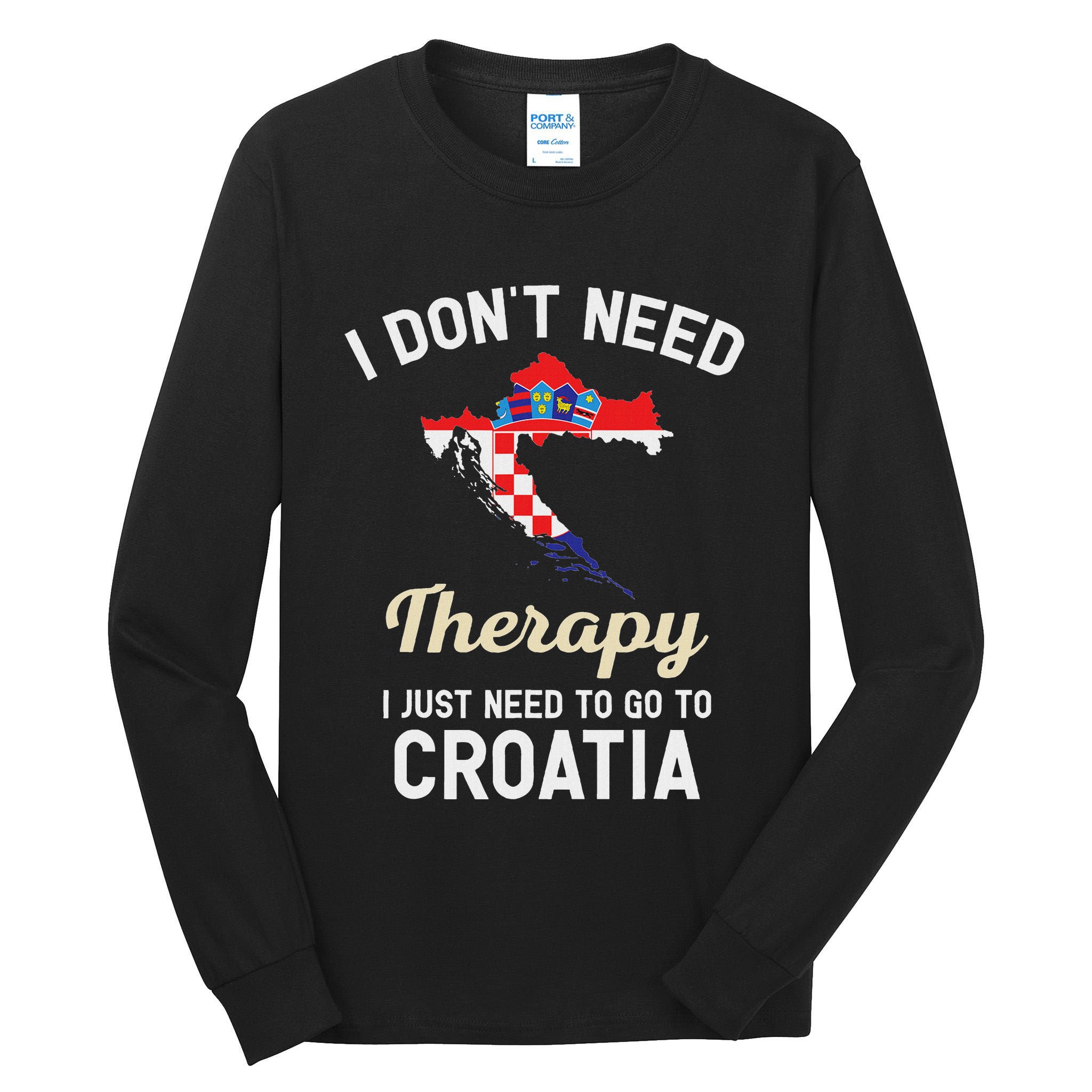 Hrvatska Croatian Flag Croatia Croats Gift Tall Long Sleeve T-Shirt