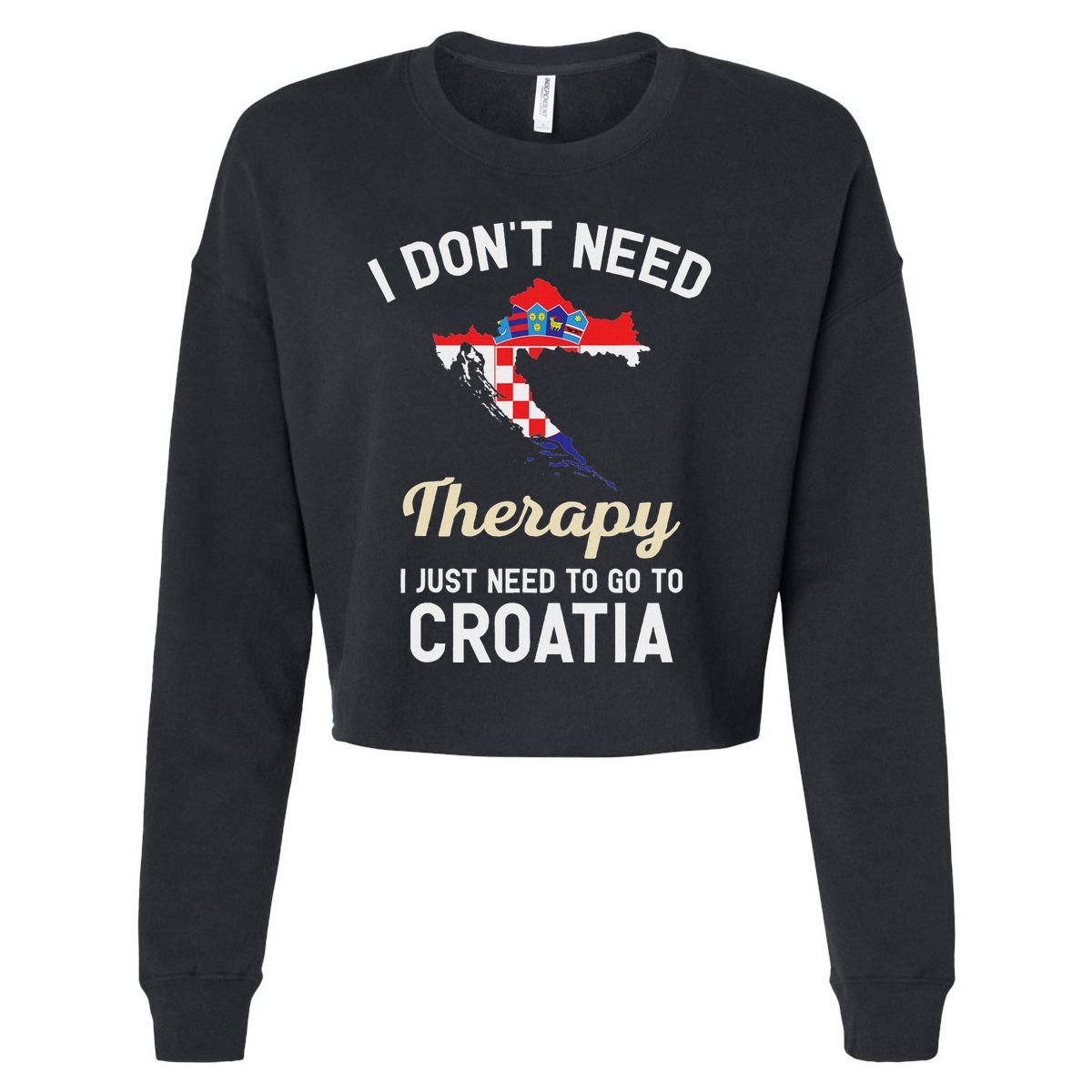 Hrvatska Croatian Flag Croatia Croats Gift Cropped Pullover Crew