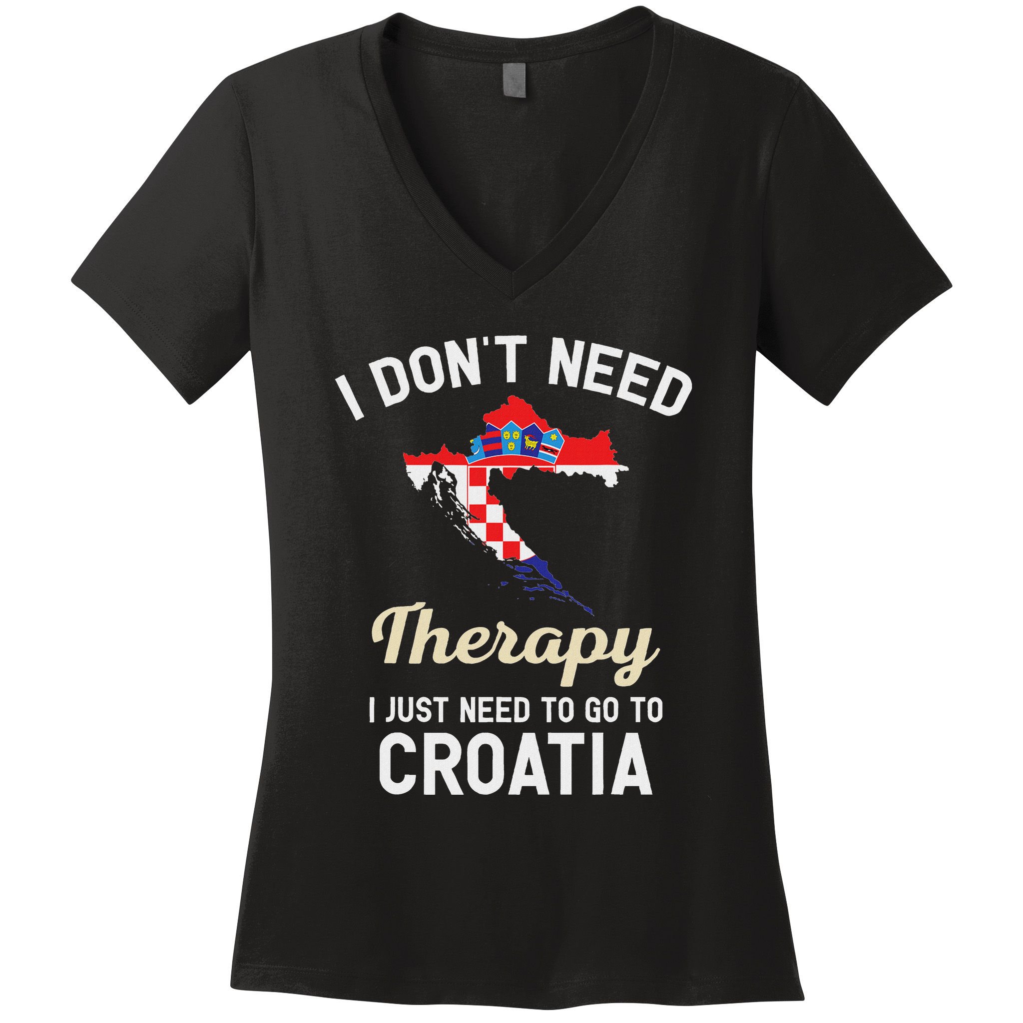 Hrvatska Croatian Flag Croatia Croats Gift Women's V-Neck T-Shirt