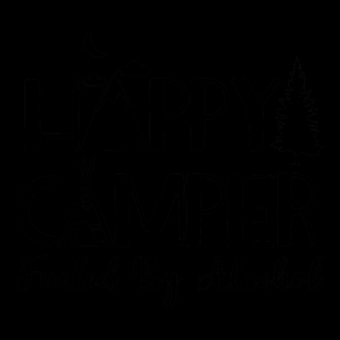 Happy Camper Fueled By Alcohol Camping Drinking Party 16oz Travel Tumbler