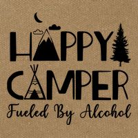 Happy Camper Fueled By Alcohol Camping Drinking Party Cotton Canvas Backpack
