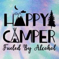 Happy Camper Fueled By Alcohol Camping Drinking Party Legacy Tie Dye Trucker Hat