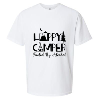 Happy Camper Fueled By Alcohol Camping Drinking Party Sueded Cloud Jersey T-Shirt