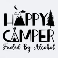 Happy Camper Fueled By Alcohol Camping Drinking Party Sueded Cloud Jersey T-Shirt