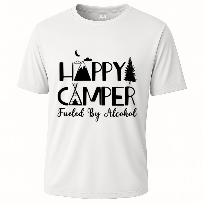 Happy Camper Fueled By Alcohol Camping Drinking Party Cooling Performance Crew T-Shirt