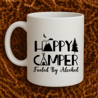 Happy Camper Fueled By Alcohol Camping Drinking Party Mug