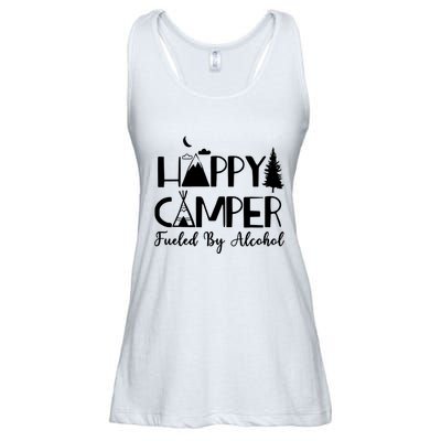 Happy Camper Fueled By Alcohol Camping Drinking Party Ladies Essential Flowy Tank
