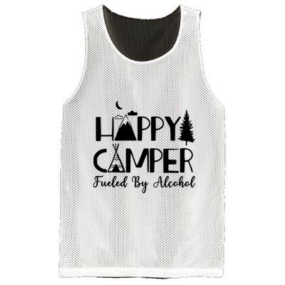 Happy Camper Fueled By Alcohol Camping Drinking Party Mesh Reversible Basketball Jersey Tank