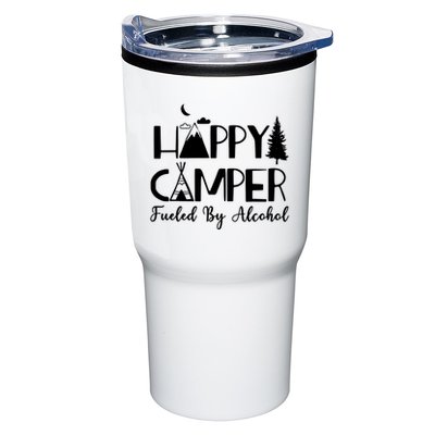 Happy Camper Fueled By Alcohol Camping Drinking Party Tumbler