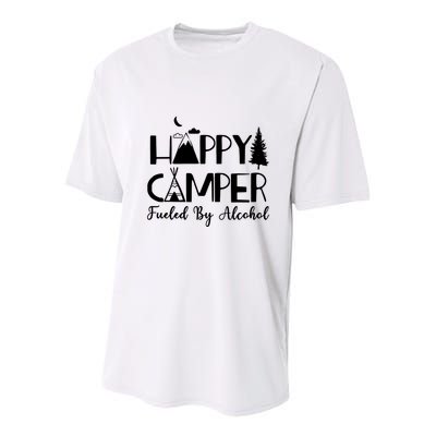 Happy Camper Fueled By Alcohol Camping Drinking Party Youth Performance Sprint T-Shirt