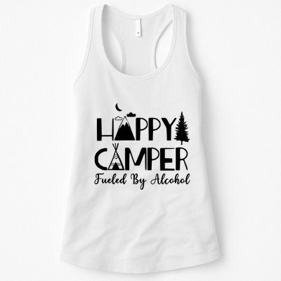 Happy Camper Fueled By Alcohol Camping Drinking Party Womens Tank Top