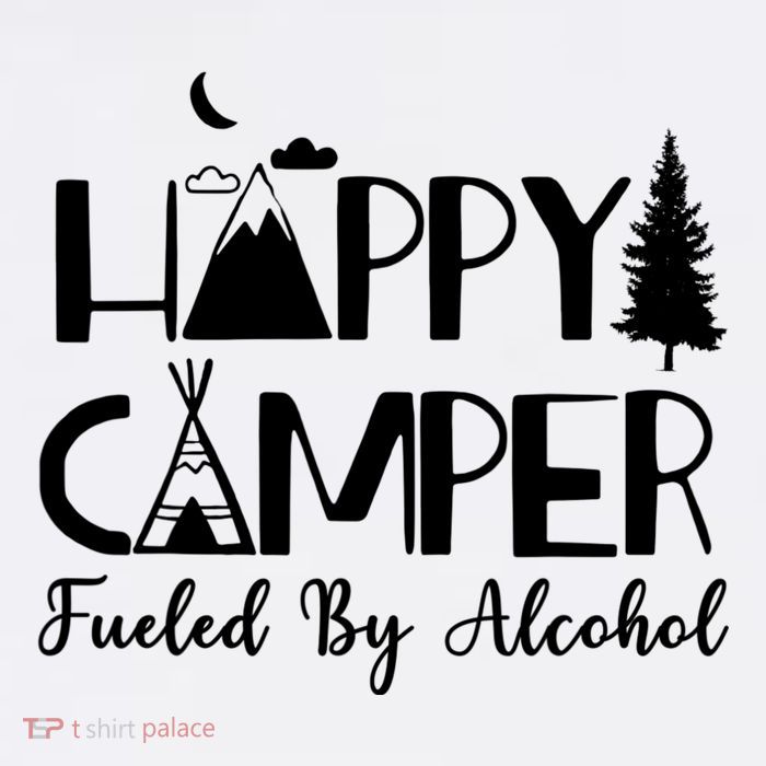 Happy Camper Fueled By Alcohol Camping Drinking Party Wool Snapback Cap