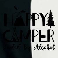 Happy Camper Fueled By Alcohol Camping Drinking Party Infant Baby Jersey Bodysuit
